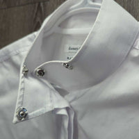 SS Show Shirt, snap collar *vgc, older, seam puckers, mnr loose thread

