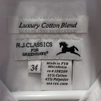 SS Show Shirt, snap collar *vgc, older, seam puckers, mnr loose thread
