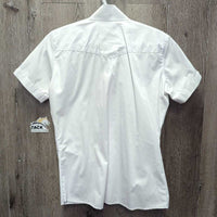 SS Show Shirt, snap collar *vgc, older, seam puckers, mnr loose thread
