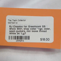SS Show Shirt, snap collar *vgc, older, seam puckers, mnr loose thread
