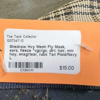 Hvy Mesh Fly Mask, ears, fleece *vgc/gc, dirt, hair, mnr hay, snag/tear, rubs
