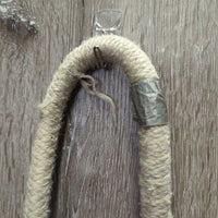 Thick Headstall, Hackamore, Rope Loop Reins, Snaps *gc/fair, NO Throat, rubs, stains, popped nylon, scrapes
