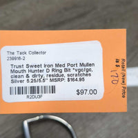 Sweet Iron Med Port Mullen Mouth Hunter D Ring Bit *vgc/gc, clean & dirty, residue, scratches
