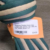 Padded Nylon Web Lunge Line, swivel *vgc, clean, mnr hair, stains
