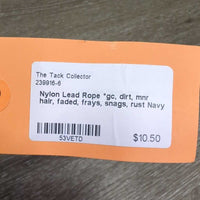 Nylon Lead Rope *gc, dirt, mnr hair, faded, frays, snags, rust
