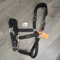 Fleece Lined Nylon Breakaway Halter, adj, snap *vgc, mnr dirt, hair, clumpy, pills, residue
