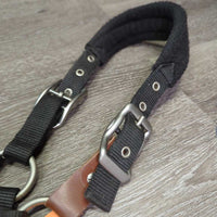 Fleece Lined Nylon Breakaway Halter, adj, snap *vgc, mnr dirt, hair, clumpy, pills, residue
