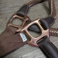 Nylon Wide Rope Halter, lead rope, adj, snap *xc/vgc, clean, plating, scuffs, frays, xholes
