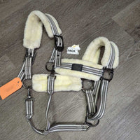 Fleece Lined/Padded Nylon Halter, adj, snap *xc, mnr dirt, stains
