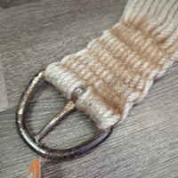 27 Strand String Roper Cinch, d rings *gc/fair, older, v.hairy, dingy, pilly, stained, rust
