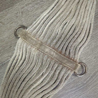 27 Strand String Roper Cinch, d rings *gc/fair, older, v.hairy, dingy, pilly, stained, rust
