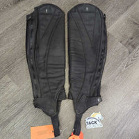 Mesh Lined Synthetic Half Chaps *gc/fair, dirty, rubs, peeled, film, torn & curled edges
