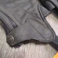 Mesh Lined Synthetic Half Chaps *gc/fair, dirty, rubs, peeled, film, torn & curled edges
