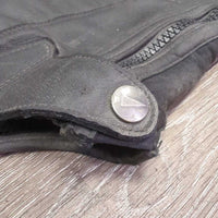Mesh Lined Synthetic Half Chaps *gc/fair, dirty, rubs, peeled, film, torn & curled edges
