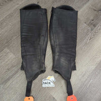 Mesh Lined Synthetic Half Chaps *gc/fair, dirty, rubs, peeled, film, torn & curled edges
