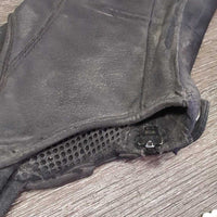 Mesh Lined Synthetic Half Chaps *gc/fair, dirty, rubs, peeled, film, torn & curled edges
