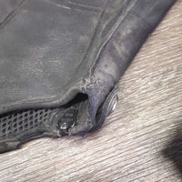 Mesh Lined Synthetic Half Chaps *gc/fair, dirty, rubs, peeled, film, torn & curled edges
