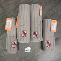 4 No Bow Exercise Bandage Liners, velcro *vgc, clean, mnr dirt, hair, stains, mnr size mismatch
