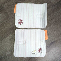 4 No Bow Exercise Bandage Liners, velcro *vgc, clean, mnr dirt, hair, stains, mnr size mismatch
