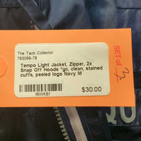Light Jacket, Zipper, 2x Snap Off Hoods *gc, clean, stained cuffs, peeled logo
