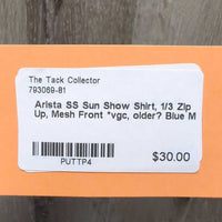 SS Sun Show Shirt, 1/3 Zip Up, Mesh Front *vgc, older?
