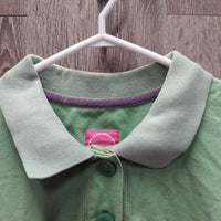 SS Polo Shirt, 1/4 Button Up *gc, faded collar, stained edges & pits, older
