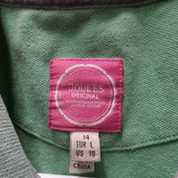 SS Polo Shirt, 1/4 Button Up *gc, faded collar, stained edges & pits, older
