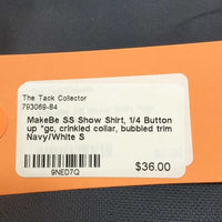 SS Show Shirt, 1/4 Button up *gc, crinkled collar, bubbled trim
