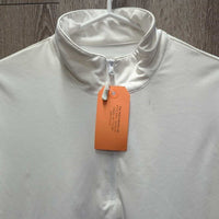 LS Hvy Sun Shirt. 1/3 Zip Up, Mesh Sleeves *gc, pits, mnr stains, older
