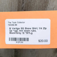 SS Show Shirt, 1/4 Zip Up *vgc, mnr seam rubs
