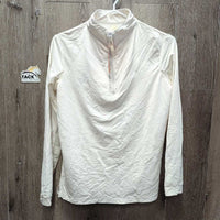 LS Sun Shirt, 1/3 Zip Up, Mesh Sleeves *gc, dingy, pits, peeled/faded logos, older
