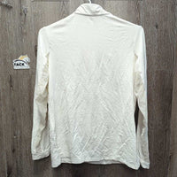 LS Sun Shirt, 1/3 Zip Up, Mesh Sleeves *gc, dingy, pits, peeled/faded logos, older
