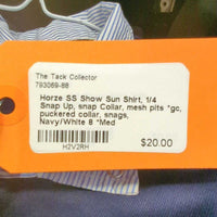 SS Show Sun Shirt, 1/4 Snap Up, snap Collar, mesh pits *gc, puckered collar, snags

