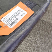 Quilt Satin Dressage Saddle Pad, 1x piping *gc/fair, clean, holey edges, cut tabs, puckers, rubs, pills, mnr hair, snags
