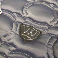 Quilt Satin Dressage Saddle Pad, 1x piping *gc/fair, clean, holey edges, cut tabs, puckers, rubs, pills, mnr hair, snags
