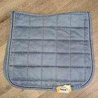 Suede Quilt Dressage Pad, 2x piping *vgc, clean, mnr hair, stains, threads, dust, rubs
