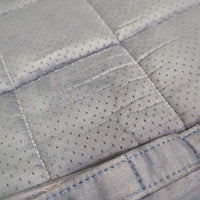 Suede Quilt Dressage Pad, 2x piping *vgc, clean, mnr hair, stains, threads, dust, rubs
