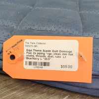Suede Quilt Dressage Pad, 2x piping *vgc, clean, mnr hair, stains, threads, dust, rubs
