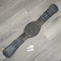 Padded Foam Center Leather - 2x Long Elastic Dressage Short Girth, D Ring *gc, dirty, hairy, creases, rubs
