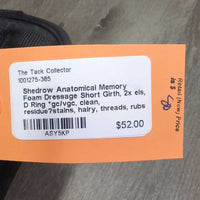 Anatomical Memory Foam Dressage Short Girth, 2x els, D Ring *gc/vgc, clean, residue?stains, hairy, threads, rubs
