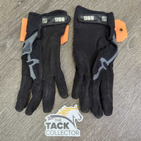 Riding Gloves *gc/fair, v.snagged, rubbed & pilly, thin edges & finger ends, faded

