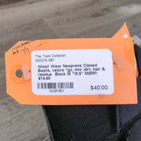 Neoprene Closed Boots, velcro *gc, mnr dirt, hair & residue
