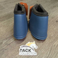 Wrap Around Leather & Neoprene Bell Boots, velcro *gc, clean, mnr pills & rubs, hair, sandy edges & velcro, cut tags
