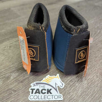 Wrap Around Leather & Neoprene Bell Boots, velcro *gc, clean, mnr pills & rubs, hair, sandy edges & velcro, cut tags
