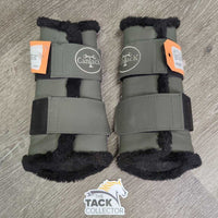 Closed Boots, Fleece Lined, velcro *gc, dirty, rubs, scratches
