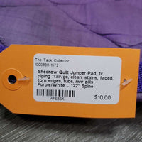 Quilt Jumper Pad, 1x piping *fair/gc, clean, stains, faded, torn edges, rubs, mnr pills
