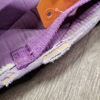 Quilt Jumper Pad, 1x piping *fair/gc, clean, stains, faded, torn edges, rubs, mnr pills, hair, melted
