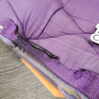 Quilt Jumper Pad, 1x piping *fair/gc, clean, stains, faded, torn edges, rubs, mnr pills, hair, melted
