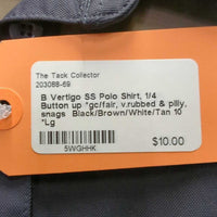 SS Polo Shirt, 1/4 Button up *gc/fair, v.rubbed & pilly, snags
