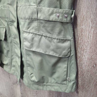 Technical Shell Riding Rain Jacket, detach hood, rear zipper vent *vgc, clean, mnr staining, rubs, threads
